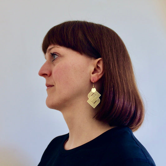 Grace Gold Geometric Dangle Earrings