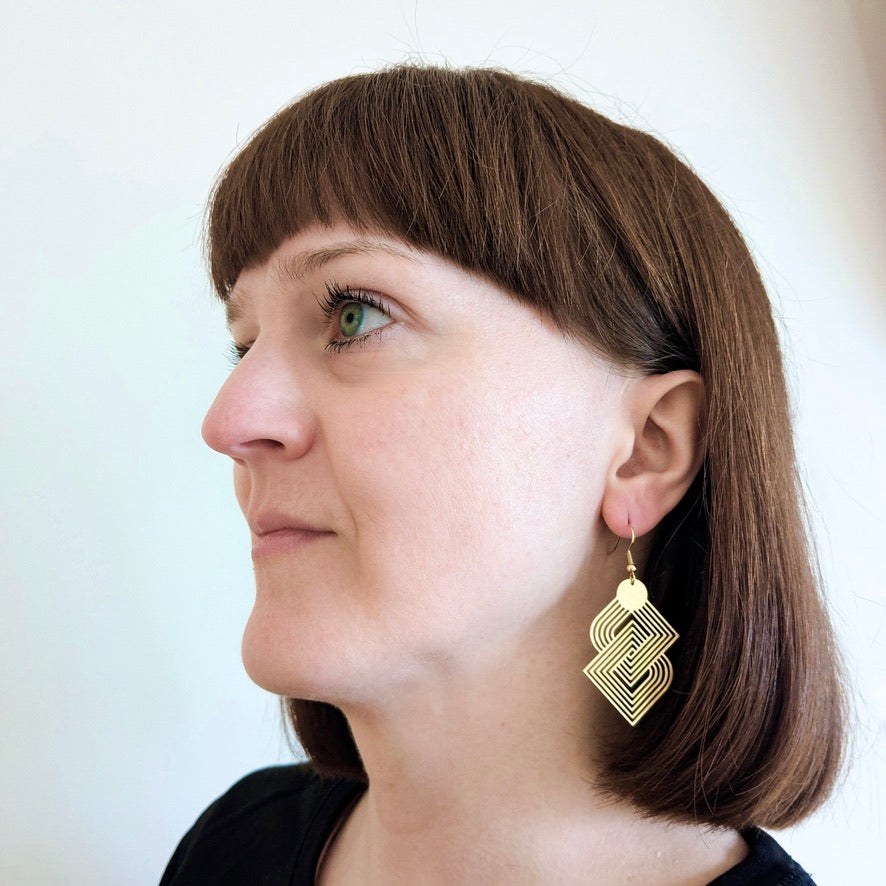 Grace Gold Geometric Dangle Earrings