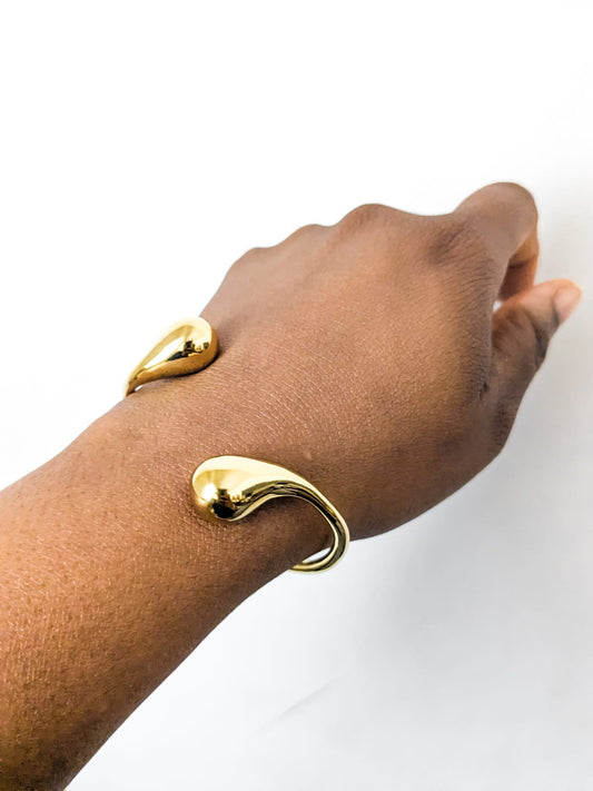 Gold TearDrop Bangle