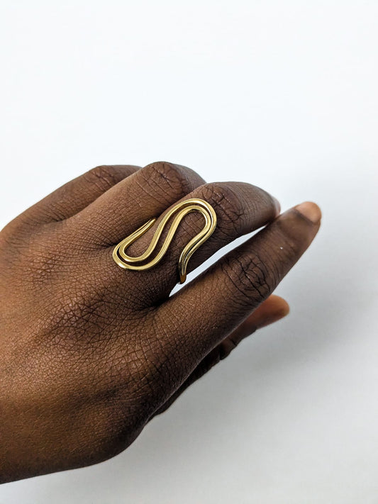 Gold snake shaped ring