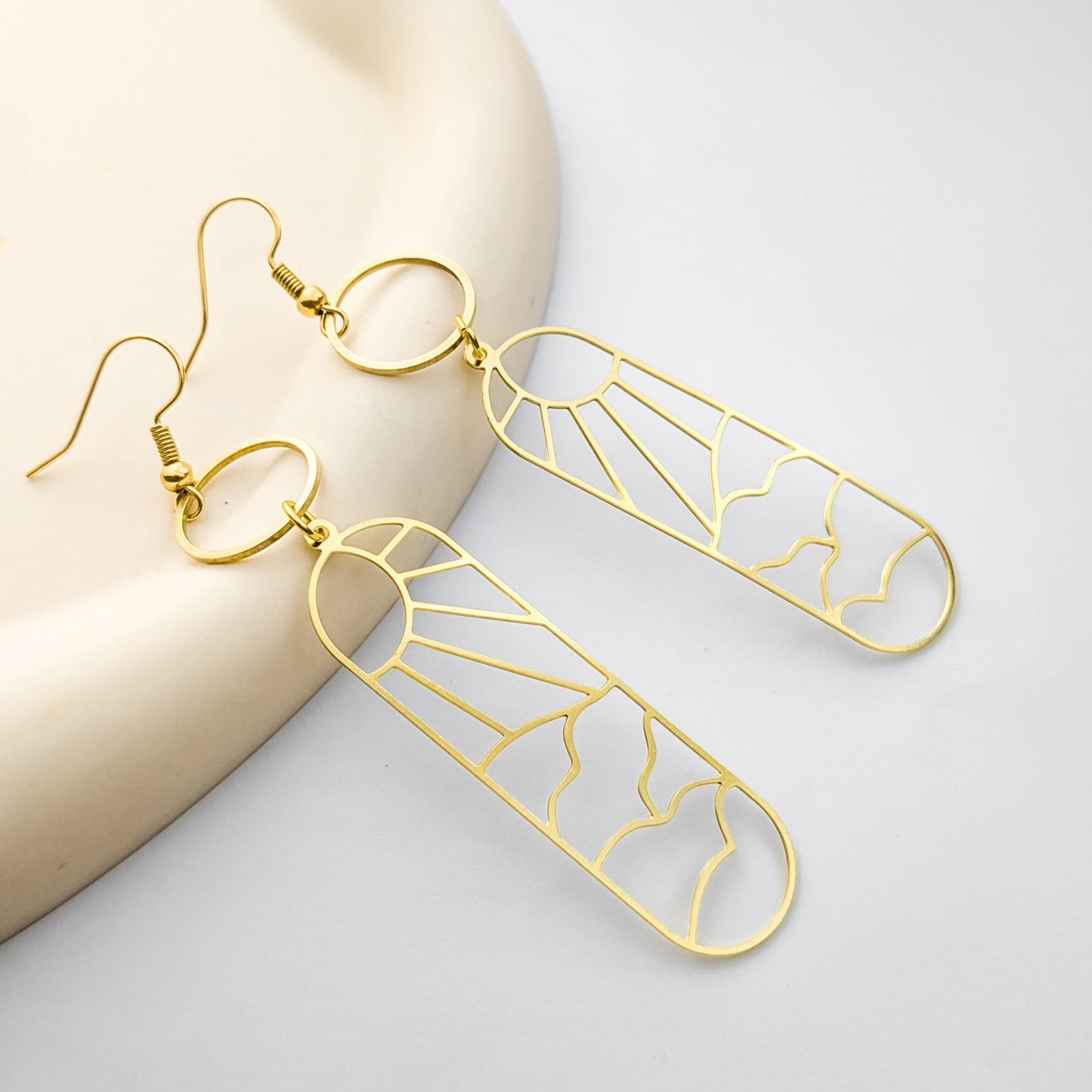 Landscape Geometric Dangle Earrings