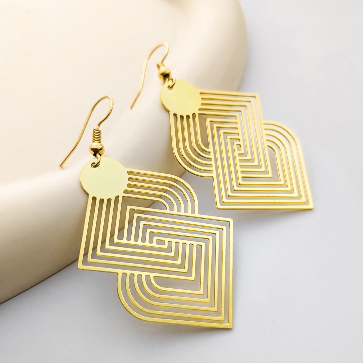 Grace Gold Geometric Dangle Earrings