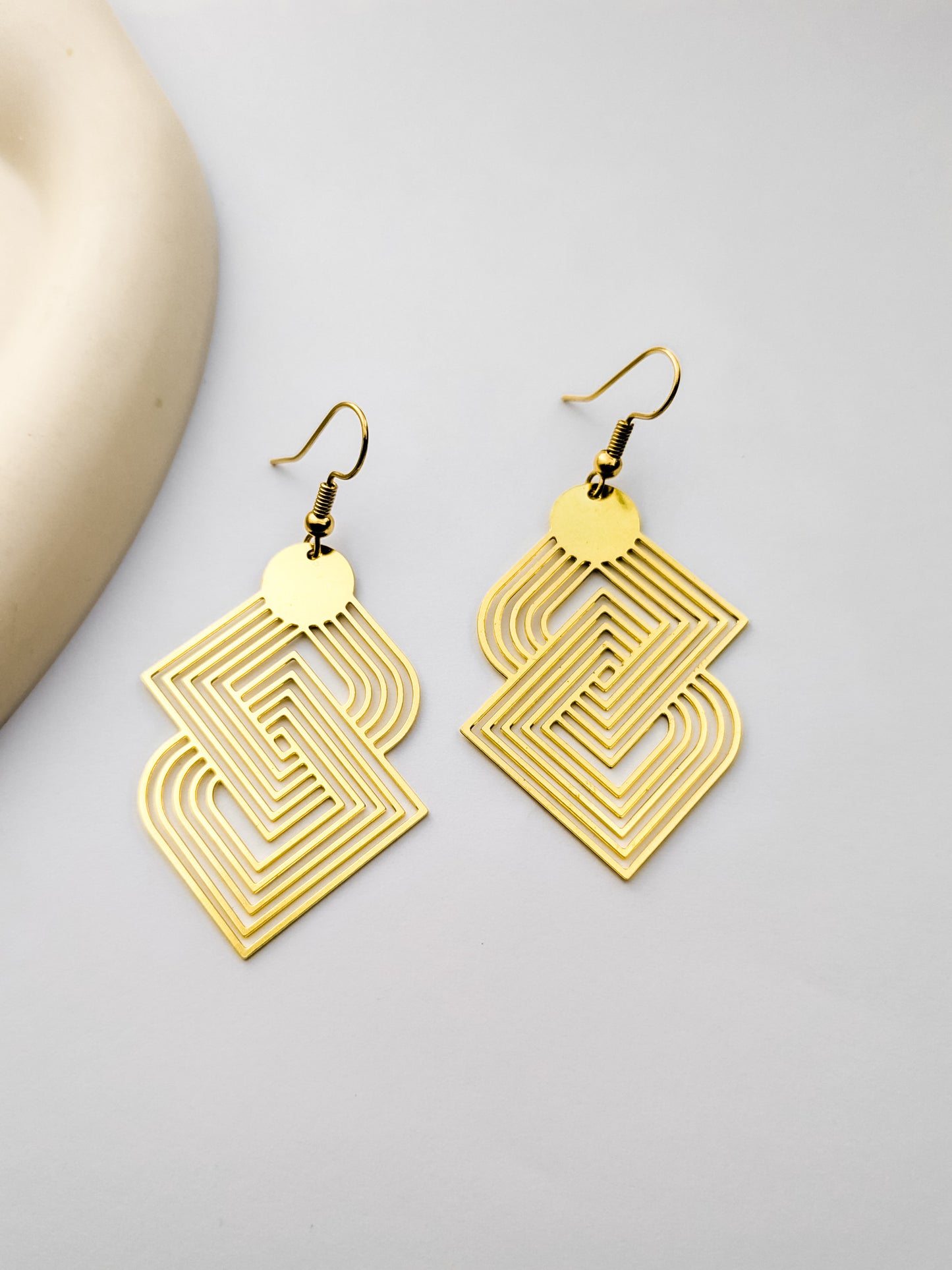 Grace Gold Geometric Dangle Earrings
