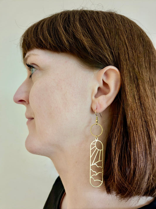 Sunrise Landscape Dangle Earrings