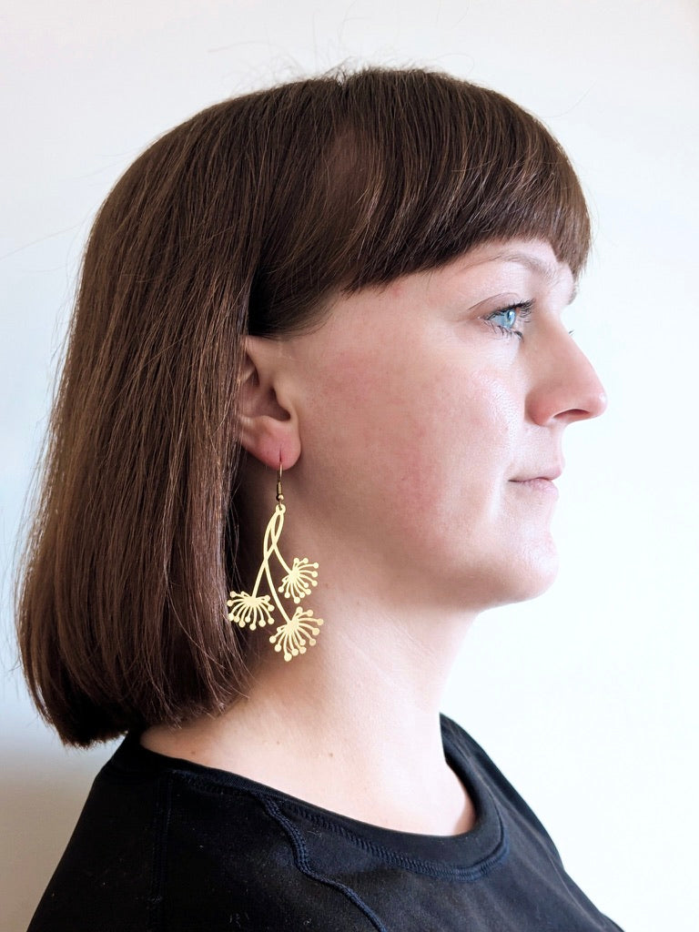 flower dangle statement earrings