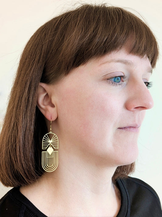 geometric dangle drop earrings