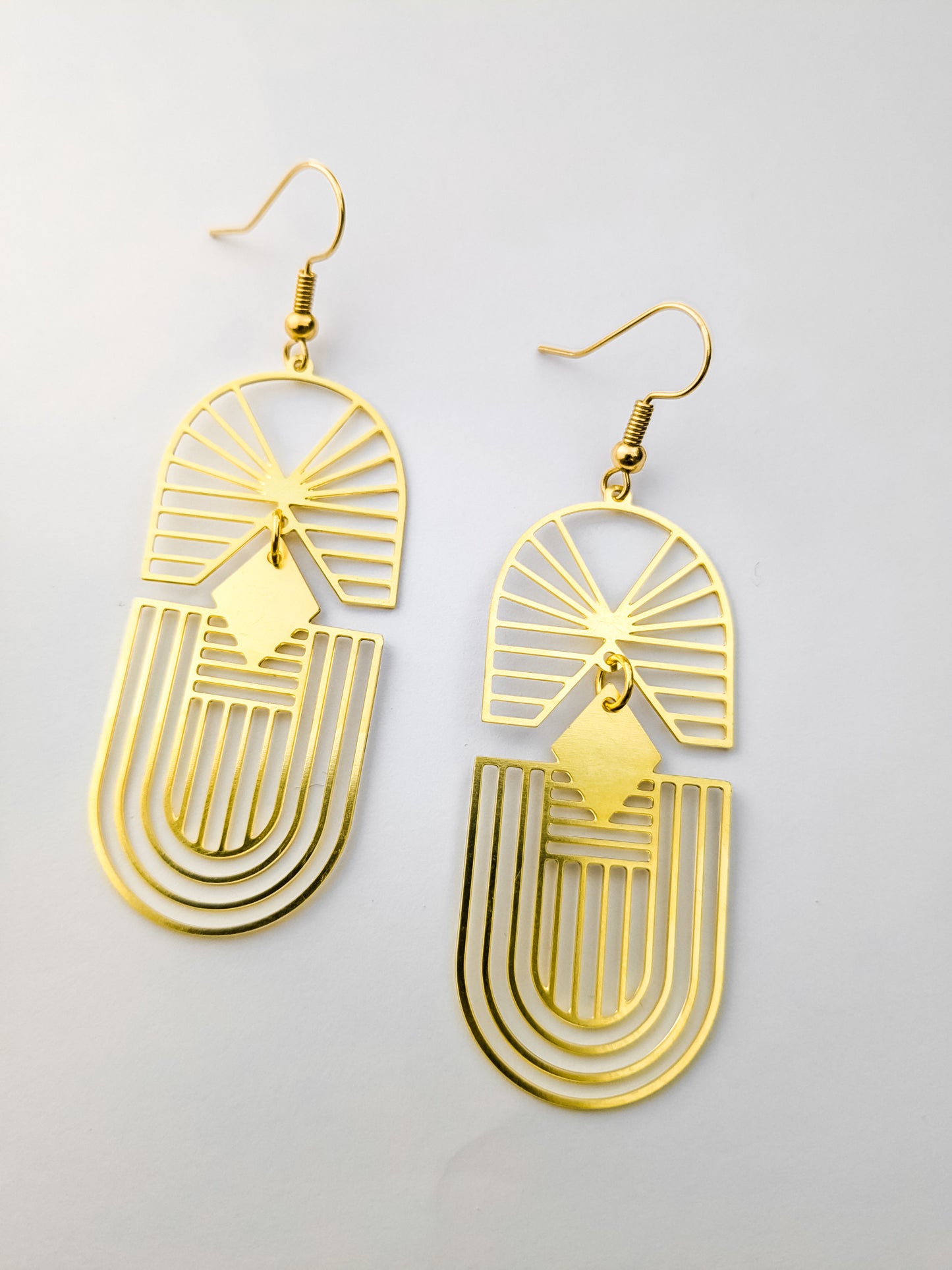 geometric drop statement earrings