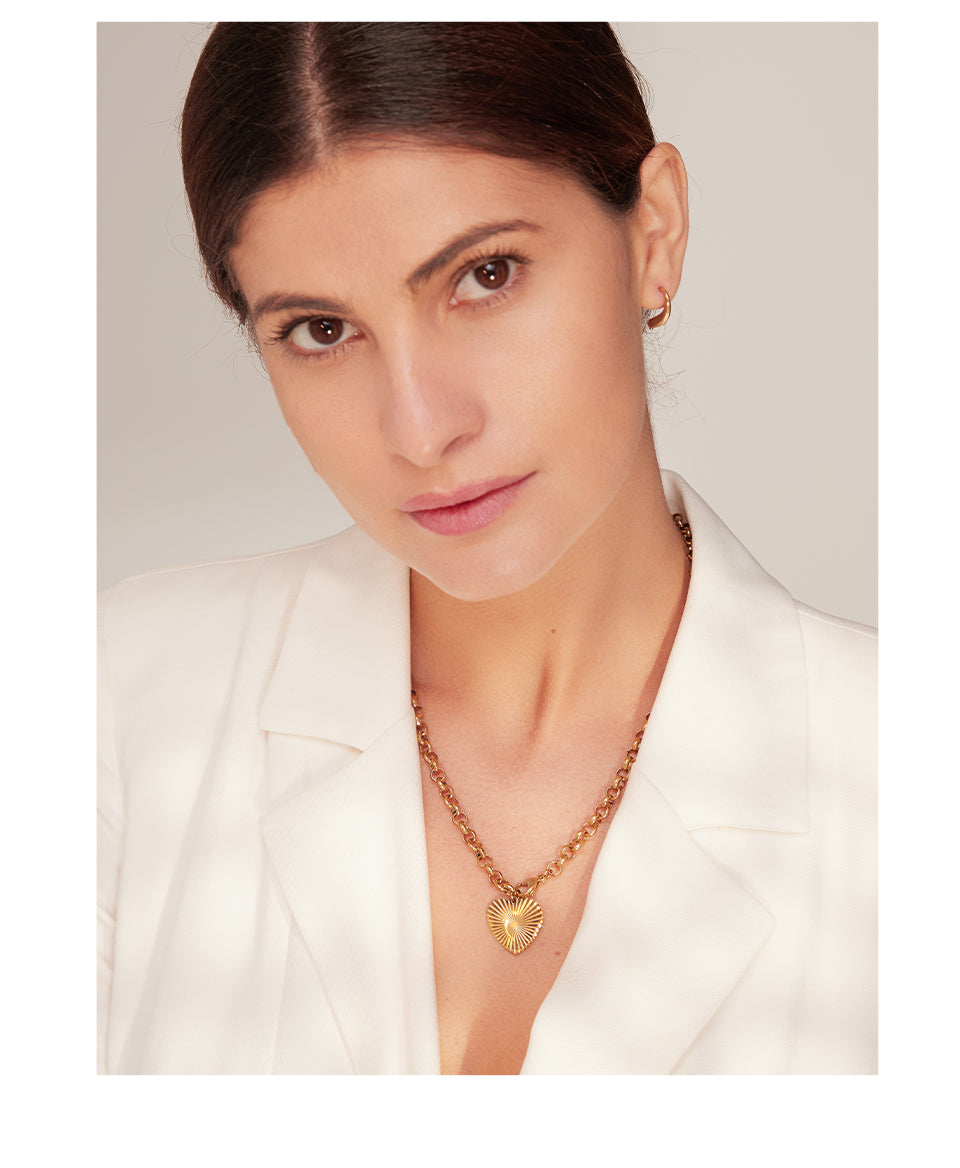barbie heart gold chain necklace