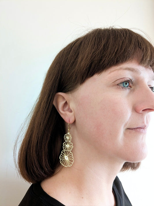 statement flower dangle earrings