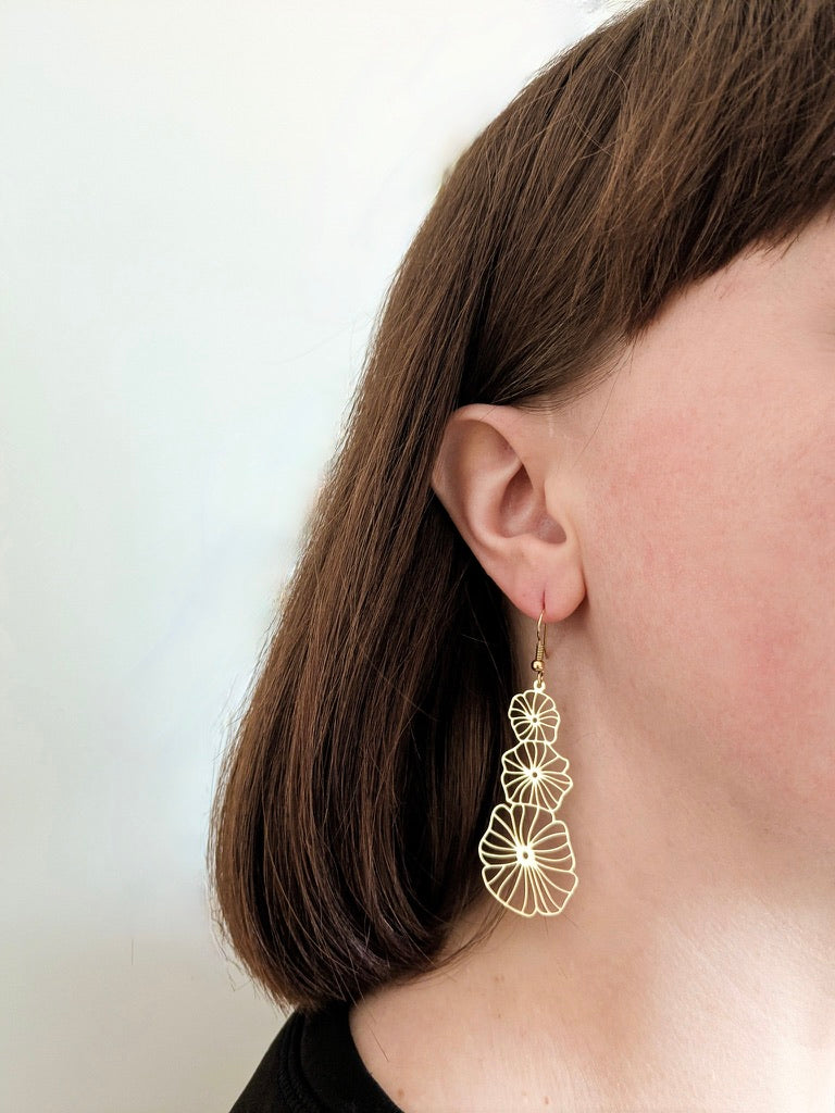 triple flower earrings