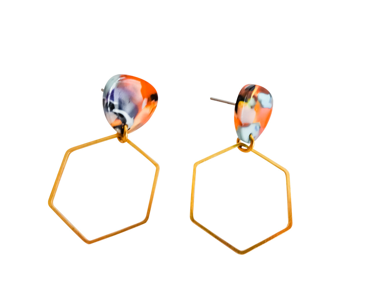 multi coloured stud earrings