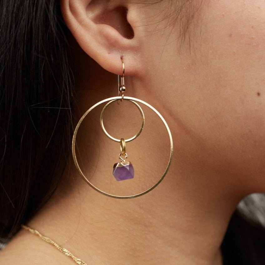 Amethyst statement earrings