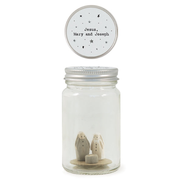 Nativity Scene Glass Jar