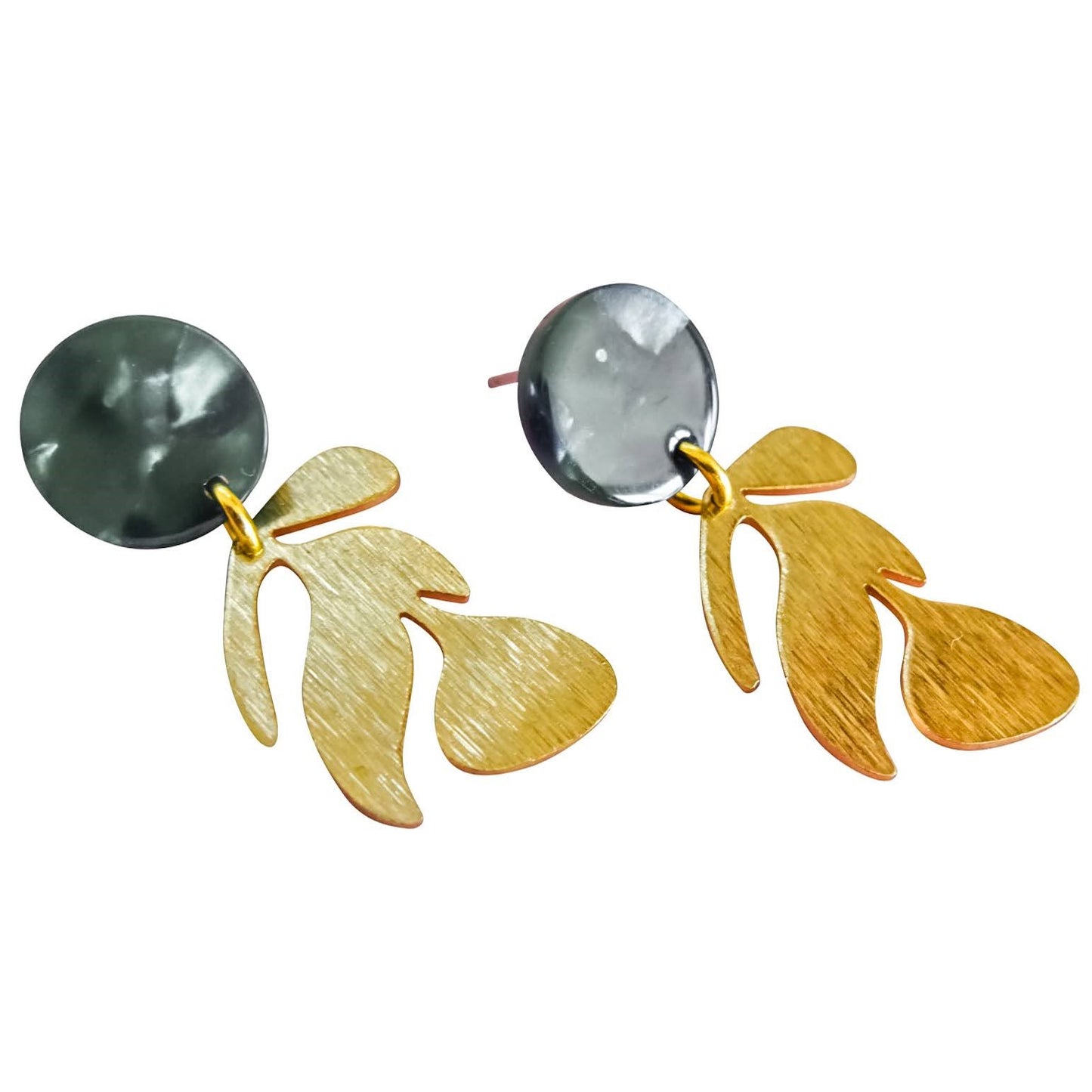 green leaf earrings