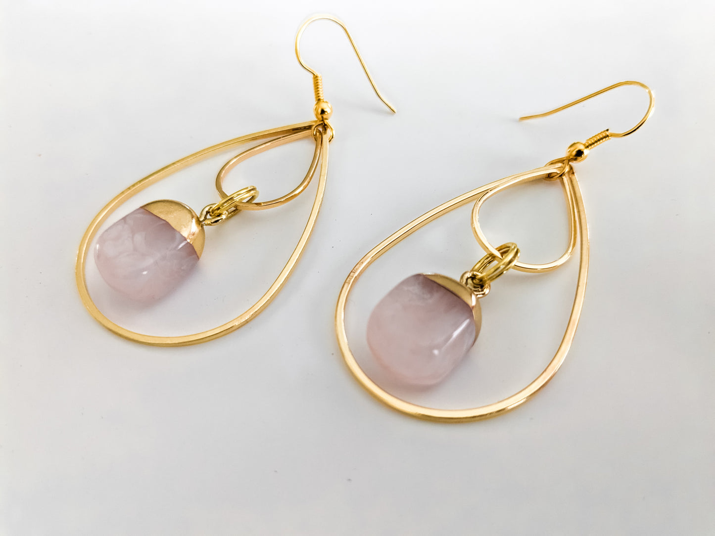 Rose Quartz Drop Earrings