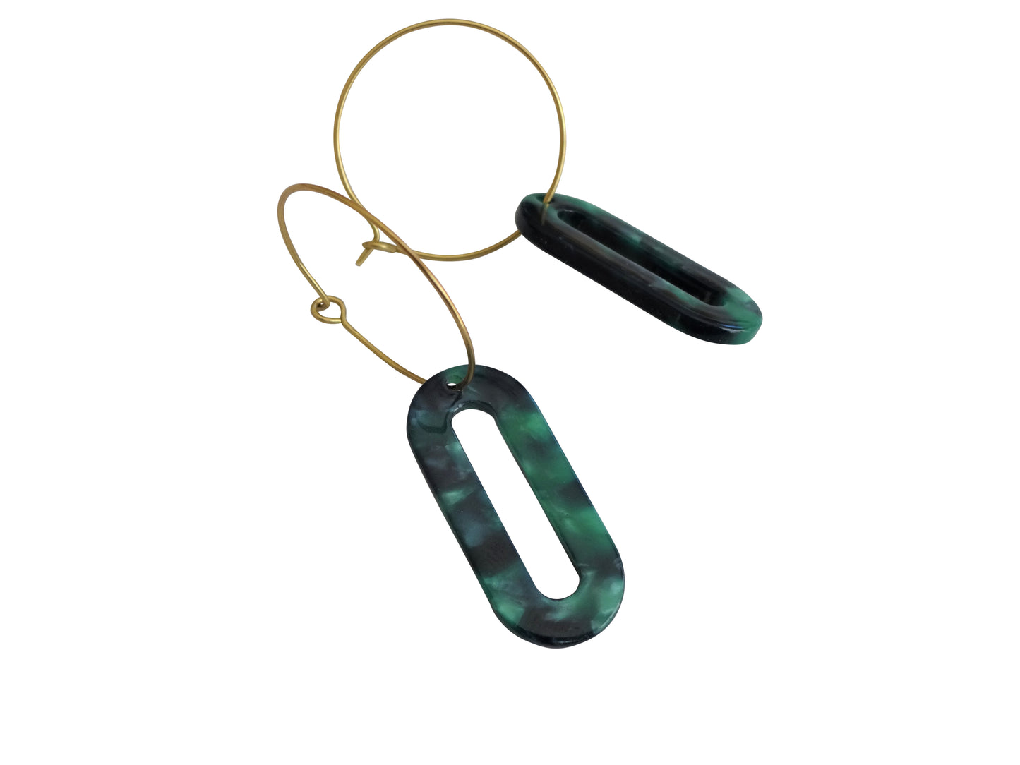 green hoop earrings