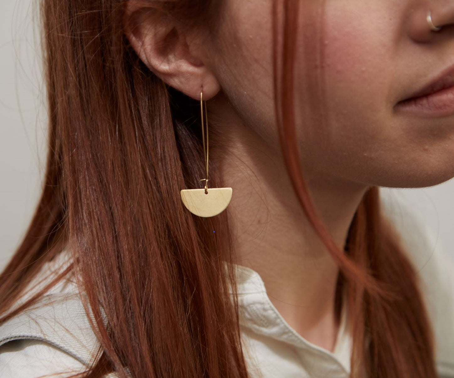 Half moon drop earrings