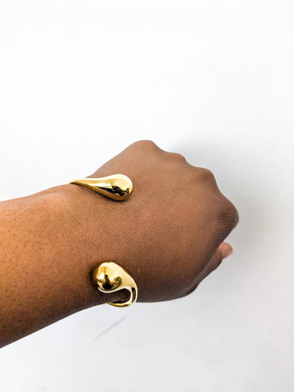 Gold TearDrop Bangle Cuff