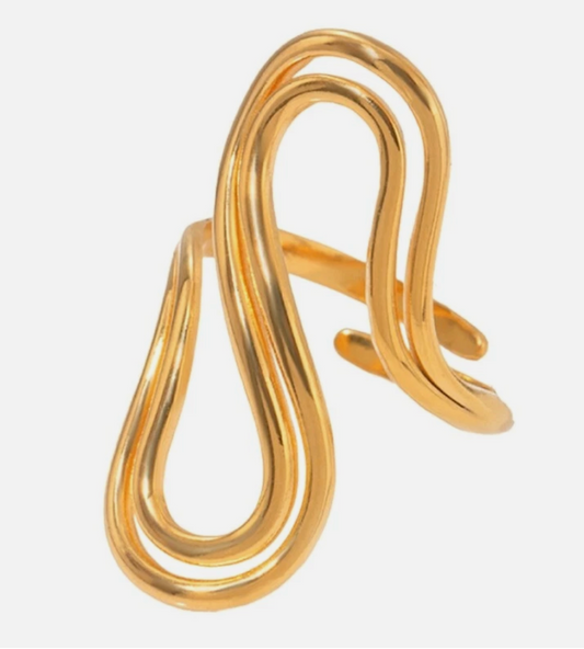 Gold spiral ring