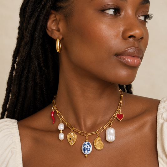 paper clip charm necklace