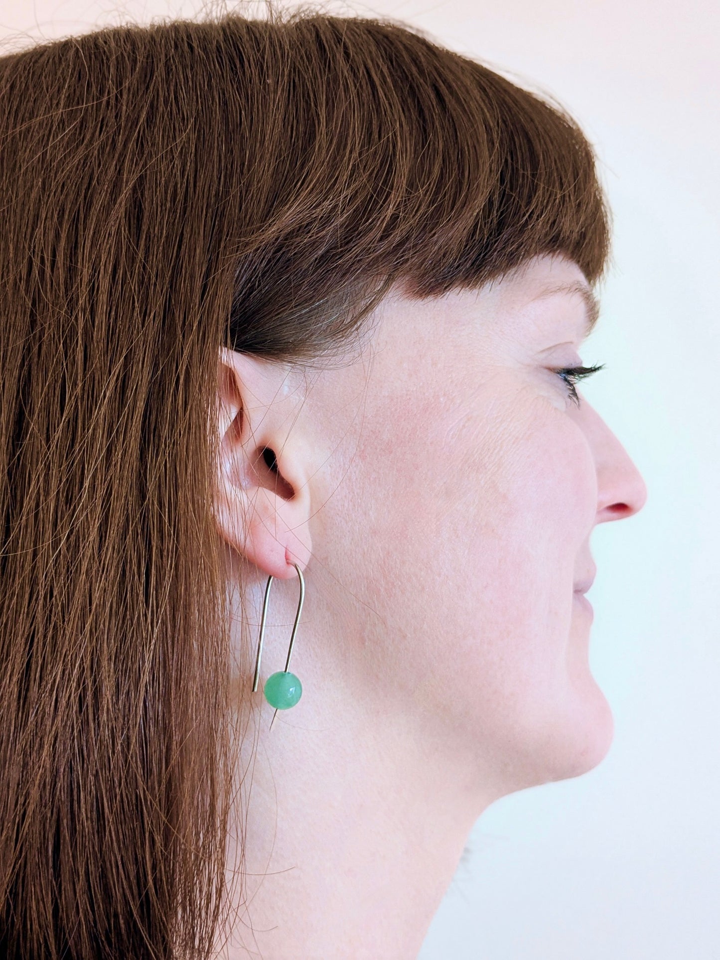 aventurine sterling silver earrings