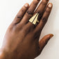 triangle gold brass ring