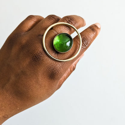 green statement ring