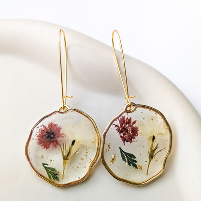 Pressed flower earrings