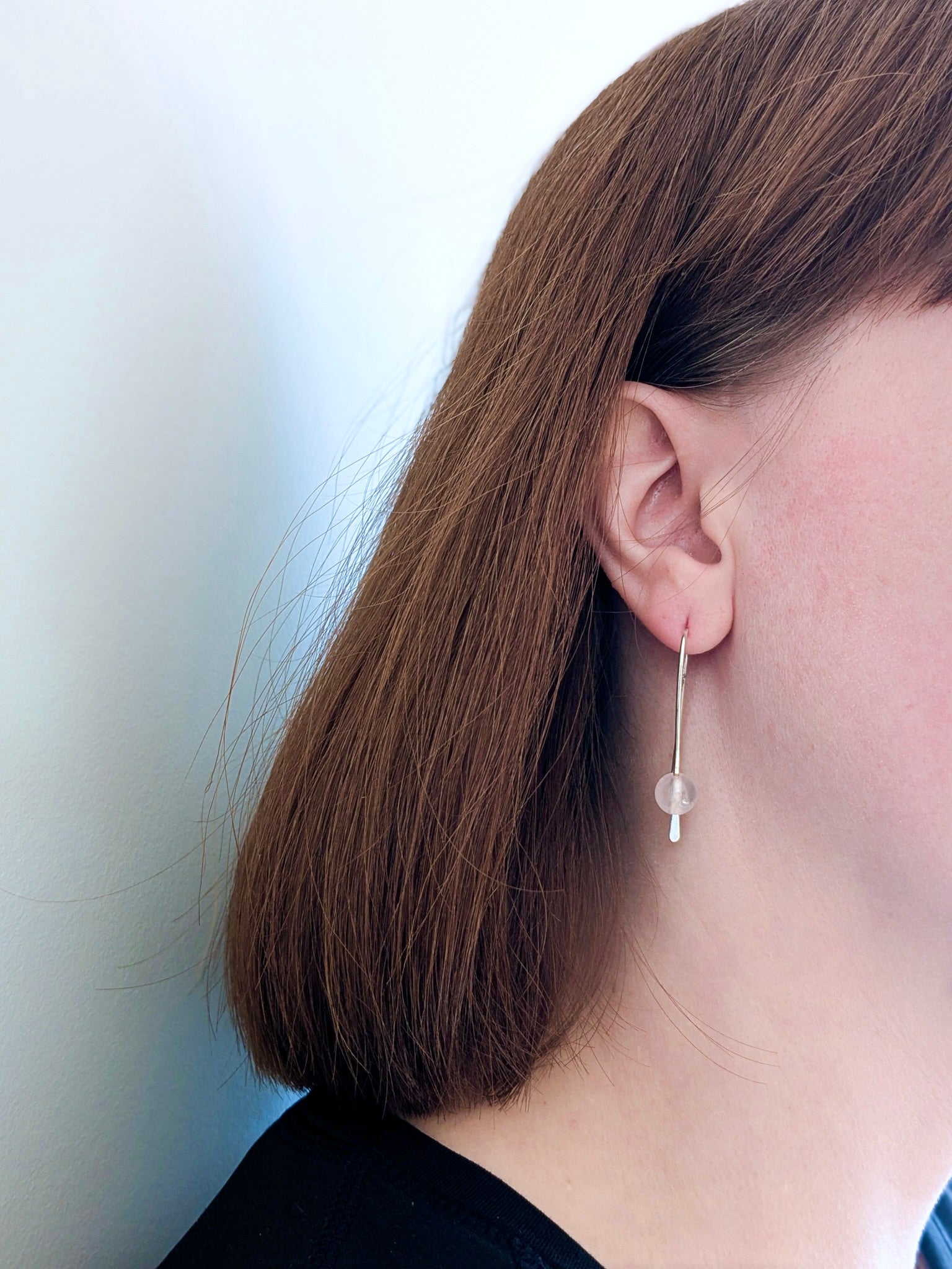 Rose quartz drop earrings