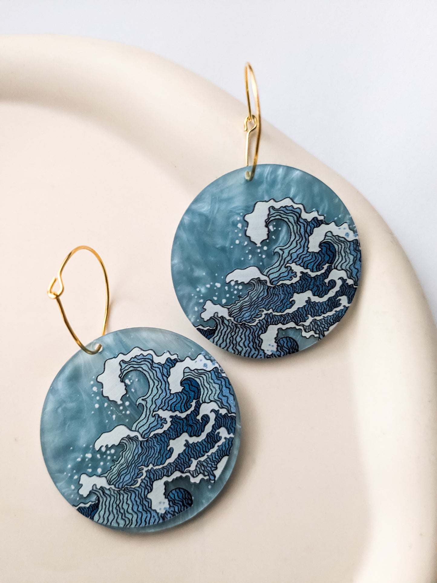 The great wave earring hoops