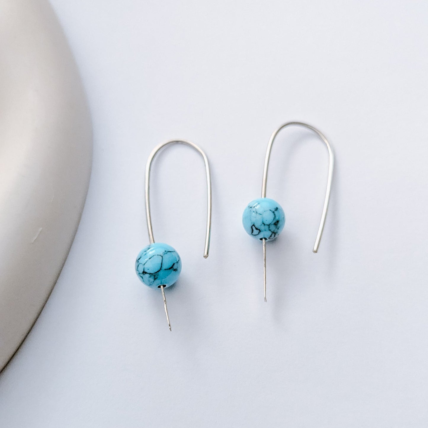 Turquoise hoop earrings