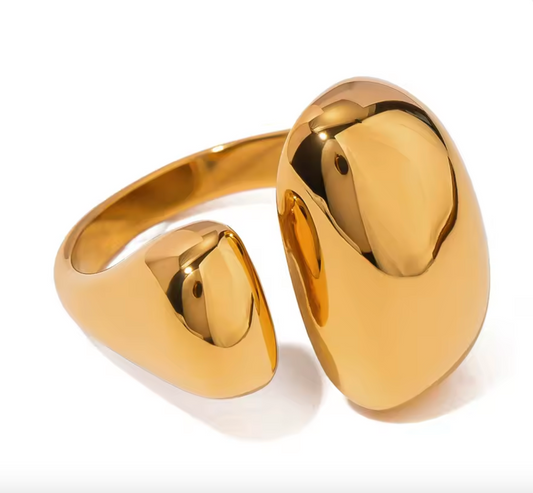 asymmetric gold ring adjustable