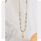 African turquoise layered gold necklace 