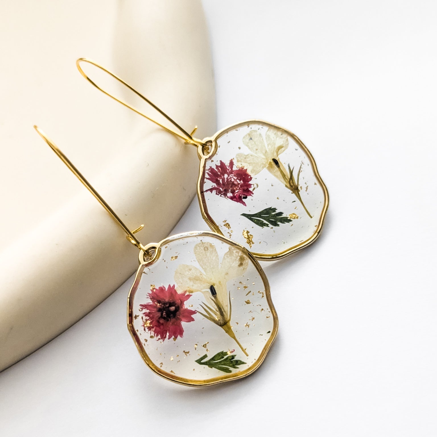 pressed flower dangles