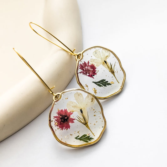 pressed flower dangles