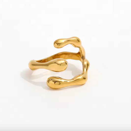 waterproof adjustable 18k gold ring