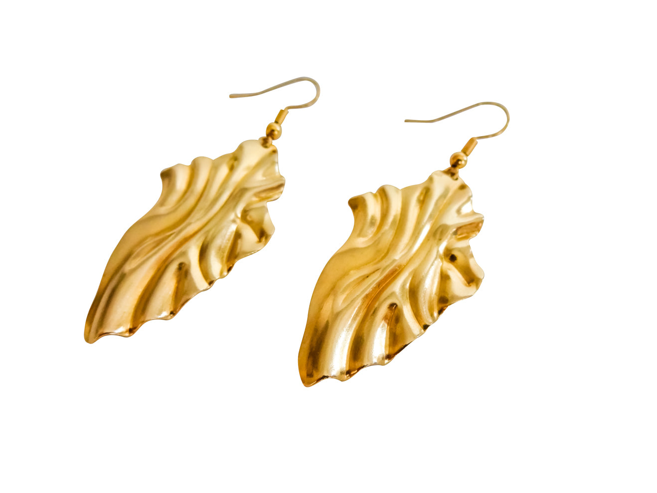 golden brass earrings