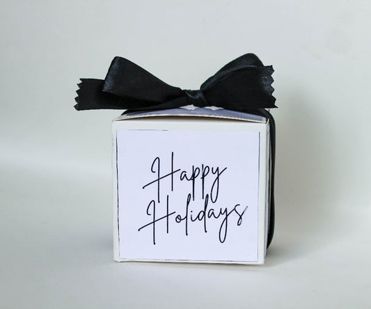 Happy holiday scented candle