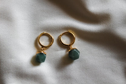 Gold Aventurine hoops