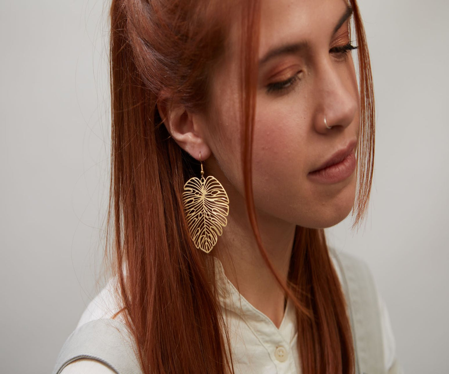 monstera earrings