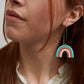 blue rainbow dangle earrings