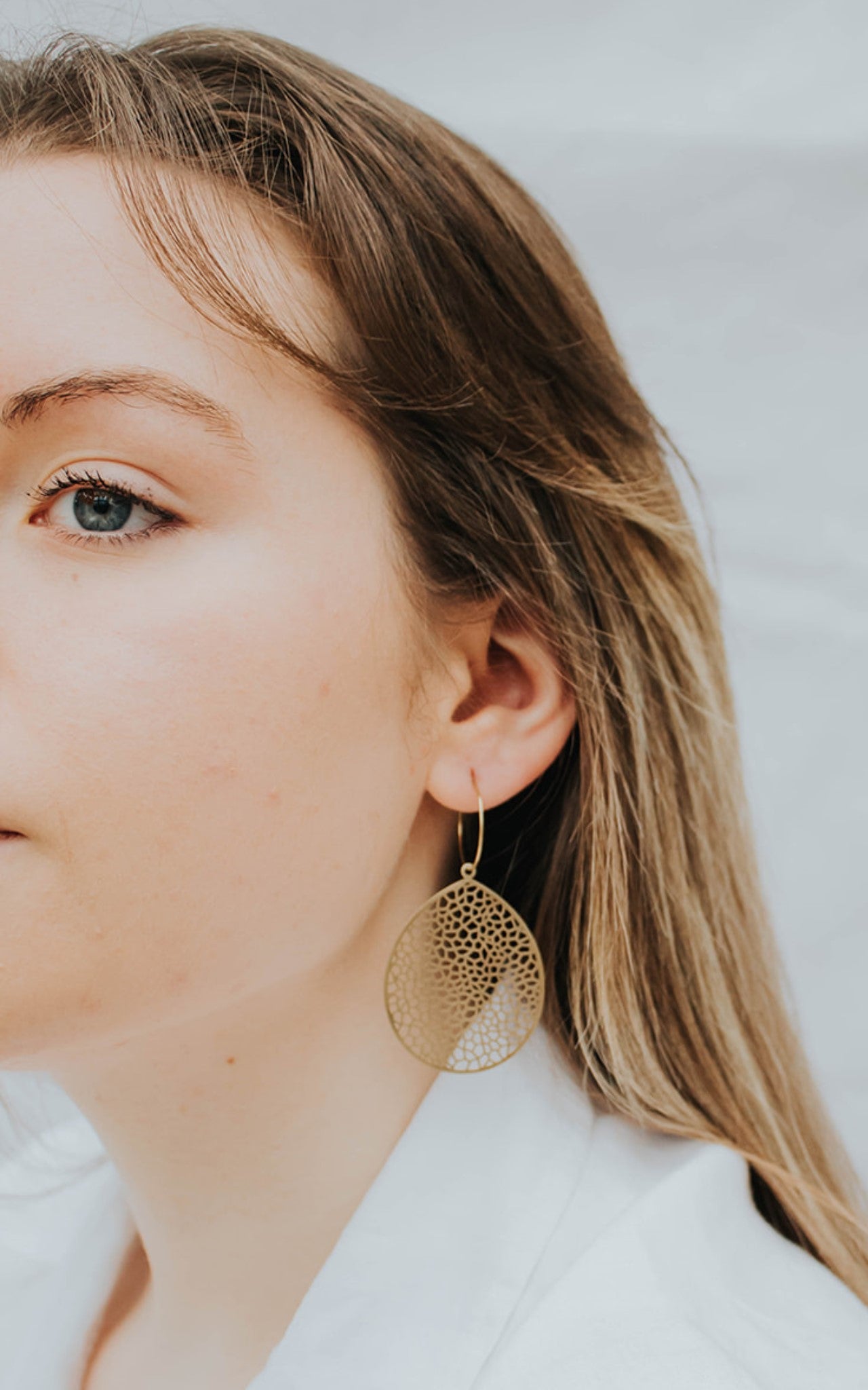 Statement gold hoop on sale earrings