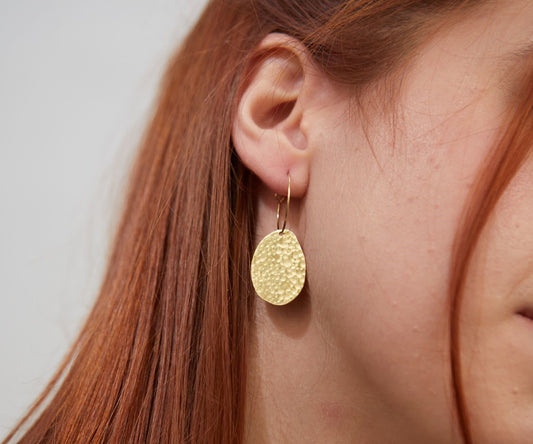hammered earring hoops